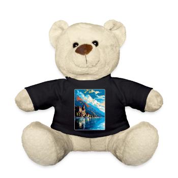 Montreux Schweiz Vintage Reiseplakat WPA Kunst - Teddy - Schwarz - Vorne