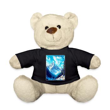 Chamonix France Vintage Travel Poster Souvenir WPA - Teddy Bear - black - Front