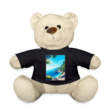 Brela Kroatien Vintage Reiseposter WPA Souvenir - Teddy - Schwarz - Vorne