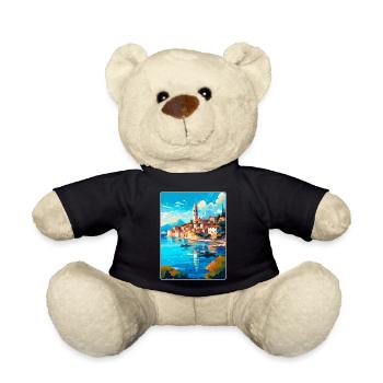 Korcula Kroatien Vintage Reiseplakat Souvenir WPA - Teddy - Schwarz - Vorne