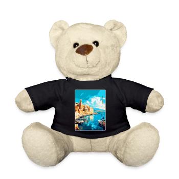 Héraklion Grèce Affiche de voyage vintage souvenir - Nounours - noir - Devant