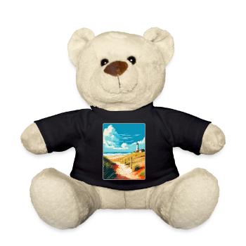 Insel Sylt Deutschland Vintage Reiseplakat Souvenir - Teddy - Schwarz - Vorne
