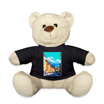 Innsbruck Austria Vintage Travel Poster Souvenir - Teddy Bear - black - Front