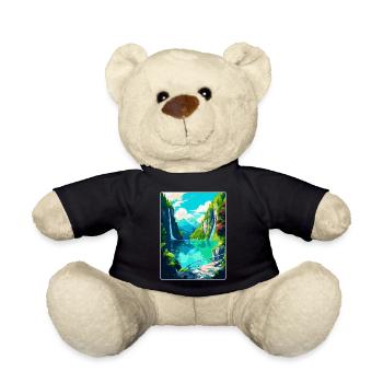 Nationalpark Plitvicer Seen Kroatien Reiseplakat - Teddy - Schwarz - Vorne