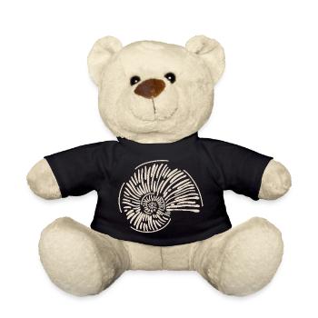 Ammonitenspirale Linienkunst - Teddy - Schwarz - Vorne