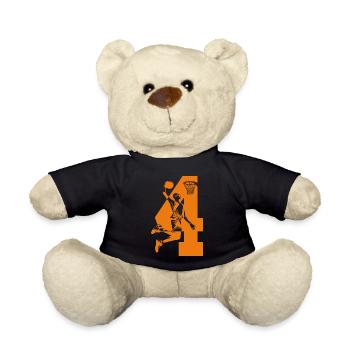 NUMMER 4 BASKETBALL 4. GEBURTSTAG - Teddy - Schwarz - Vorne
