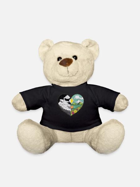 Tag Nacht Herz Vulkan Stylisch kreativ - Teddy - Schwarz