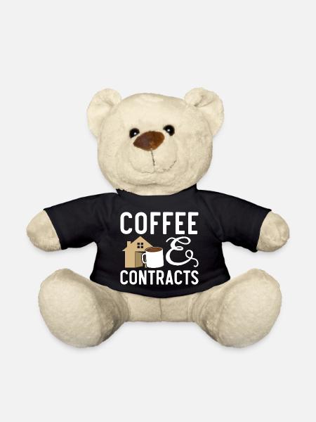 Kaffee und Verträge Haus Makler Immobilienmakler - Teddy - Schwarz