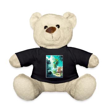 Key West Florida Vintage Reiseposter Souvenir - Teddy - Schwarz - Vorne