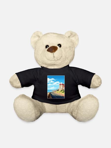 Biarritz Frankreich Vintage Reiseplakat WPA Souvenir - Teddy - Schwarz