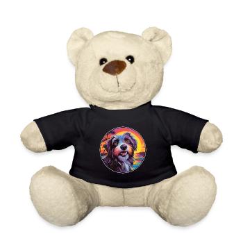 Katalanischer Schäferhund Hund Rasse Bunte Karikatur Wasserc - Teddy - Schwarz - Vorne