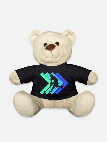 Retro Feldhockey Hallenhockey Spieler - Teddy - Schwarz