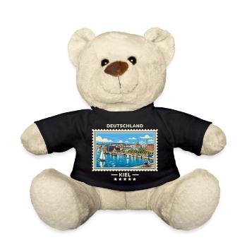 Deutschland Kiel Vintage Reisemarke - Teddy - Schwarz - Vorne