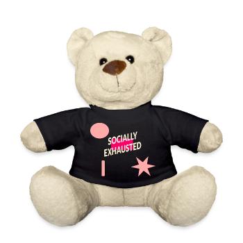 sozial erschöpft - Teddy - Schwarz - Vorne
