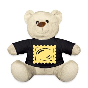 Pasta Nudeln Ravioli Italien Geschenk Weihnachten - Teddy - Schwarz - Vorne