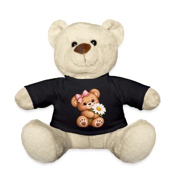 Süßer Teddybär mit Gänseblümchen - Teddy - Schwarz - Vorne