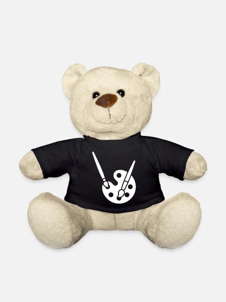 Malerei, Farbpalette, Pinsel, Kunst Symbol - Teddy - Schwarz
