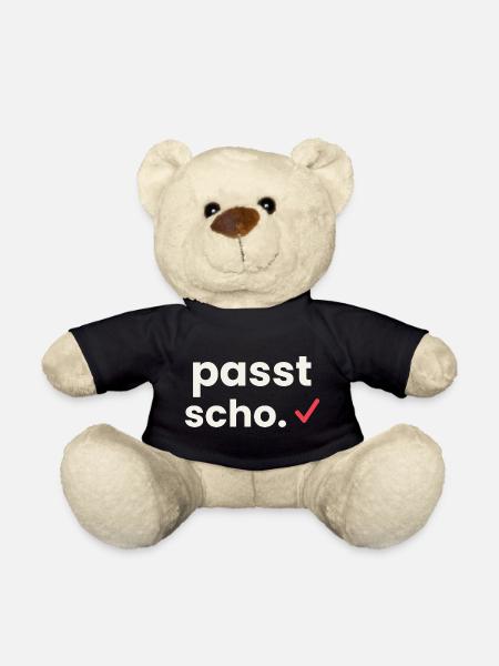 Passt scho - Österreichisch Dialekt Shirt - Teddy - Schwarz