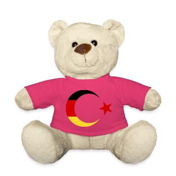 Deutsche und Türkische Flagge - Teddy - Pink - Vorne