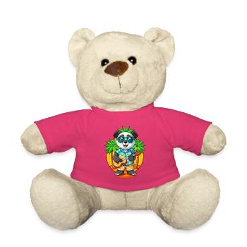 Funny Panda Summer Beach Sunglasses Hawaiian - Teddy Bear - pink - Front