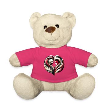 Design abstrait Saint-Valentin - Nounours - rose - Devant