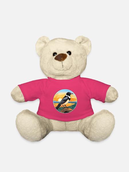 Elster Buntes Aquarell Cartoon Kawaii Tier - Teddy - Pink