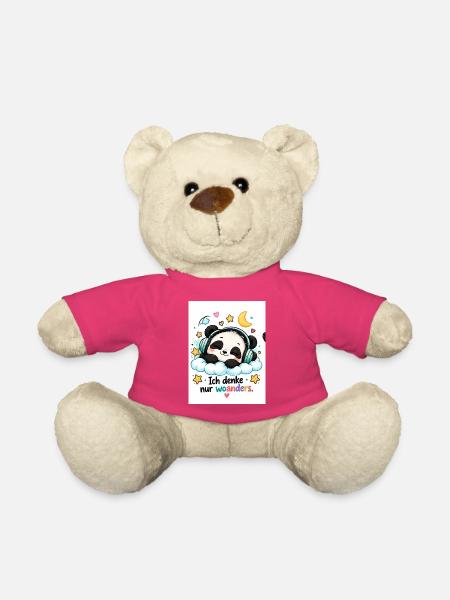 Panda Traum mit Kopfhörern - Teddy - Pink