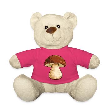 Vintage Steinpilz – Schlichtes Waldmotiv - Teddy - Pink - Vorne