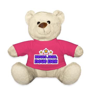 Neues Jahr, neue Eier Silvester Sticker - Teddy - Pink - Vorne