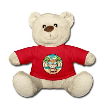 Pixie Bob Katzenrasse Cartoon Sonnenbrille Strand - Teddy - Rot - Vorne