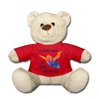 Skydive Fallschirmspringer Skydiver Freifall - Teddy - Rot - Vorne