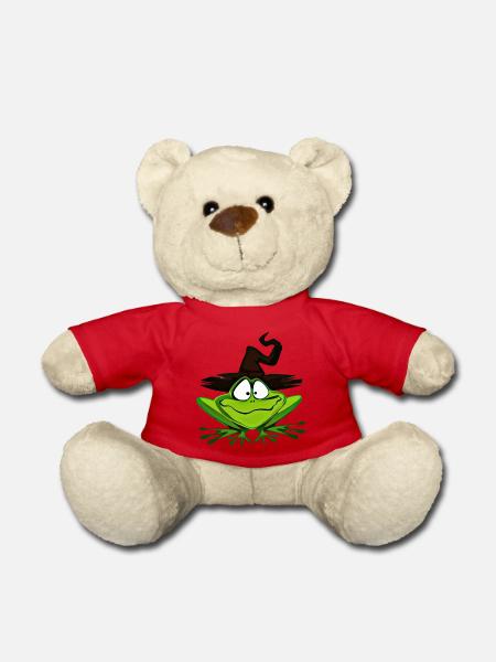 Süßer grüner Frosch mit Hut | Froschkönig Motiv  - Teddy - Rot