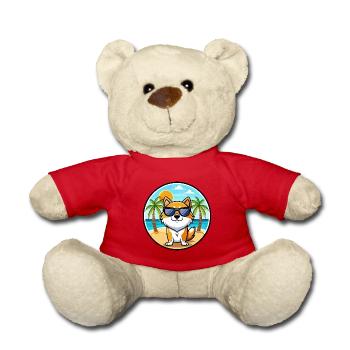 Hokkaido Hunderasse Cartoon Sonnenbrille Strand - Teddy - Rot - Vorne