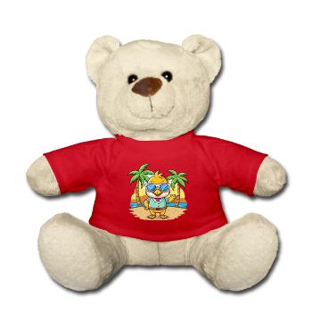 Ente Lustige Cartoon Sommer Strand Sonnenbrille - Teddy - Rot - Vorne