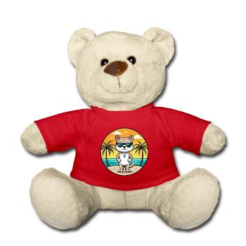 Burmilla Cat Breed Cartoon Lunettes de soleil Beach - Nounours - rouge - Devant