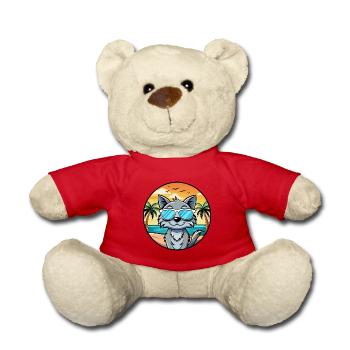 Australische Nebelkatzenrasse Cartoon Sonnenbrille Strand - Teddy - Rot - Vorne