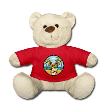 Serbischer dreifarbiger Laufhund Rasse Cartoon Strand - Teddy - Rot - Vorne