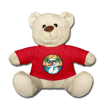 Schwan Lustige Cartoon Sommer Strand Sonnenbrille Aufkleber - Teddy - Rot - Vorne