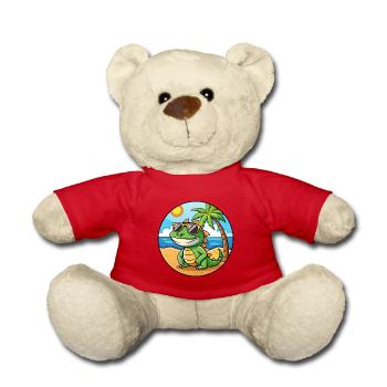Lizard Lustige Cartoon Sommer Strand Sonnenbrille - Teddy - Rot - Vorne