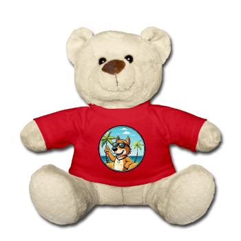 Auvergne Vorstehhund Rasse Cartoon Sonnenbrille Strand - Teddy - Rot - Vorne