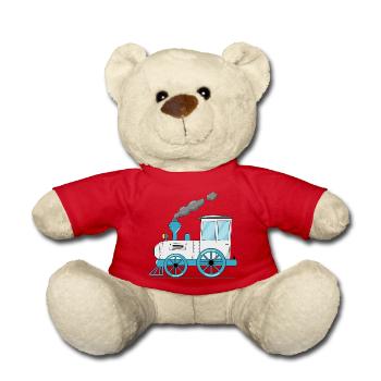 Kinderzug Eisenbahn weiß - Teddy - Rot - Vorne