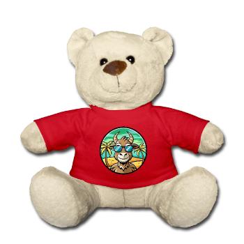 Ziege Lustige Cartoon Sommer Strand Sonnenbrille Aufkleber - Teddy - Rot - Vorne