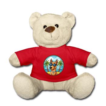 Andalusischer Windhund Rasse Cartoon Sonnenbrille Strand - Teddy - Rot - Vorne