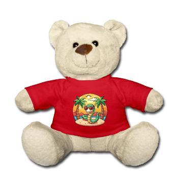 Schlange Lustige Cartoon Sommer Strand Sonnenbrille - Teddy - Rot - Vorne