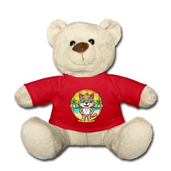 Lynx Lustige Cartoon Sommer Strand Sonnenbrille - Teddy - Rot - Vorne