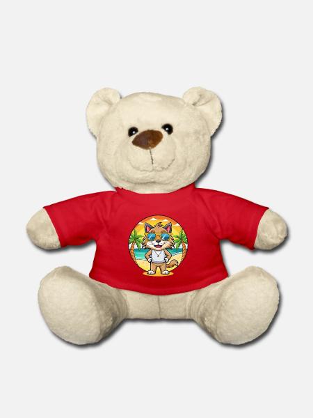 Lynx Lustige Cartoon Sommer Strand Sonnenbrille - Teddy - Rot