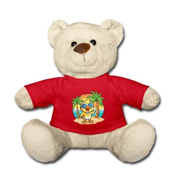 Ente Lustige Cartoon Sommer Strand Sonnenbrille - Teddy - Rot - Vorne