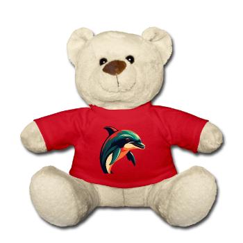 Dauphin Personnage De Dessin Animé Animal De Compagnie Coloré - Nounours - rouge - Devant