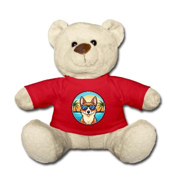 Norwegische Lundehund Hunderasse Cartoon Sonnenbrille - Teddy - Rot - Vorne
