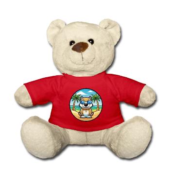 Middle Asian Ovtcharka Dog Breed Cartoon Beach - Teddy Bear - red - Front
